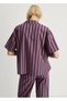 Two-Color Woven Striped Short Shirt - 4