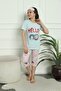 Girl's Capri Pajama Set with Sleep Band - 2