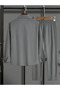 Women's Men's Summer Linen Crinkle Fabric Long Sleeve Shirt 2 Piece Wrap Set - 2