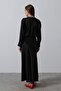 Black - Satin Long Skirt - 6