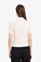 Slim Fit Slim Fit Ribbed Camisole Short Sleeve Polo White T-Shirt C6249Ax25Sp - 6