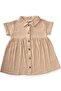 Baby Collar Robe Gathered Muslin Dress 1-7 Years Cream - 3
