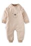 Bear Embroidered Jumpsuit 0-3 Years Sand