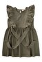 Linen Dress with Lace Sides 2-7 Years Khaki Green