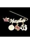 Coating Baby Girl Pink Zircon Stone Mashallah Written Lapel Pin Tybkı020 - 3