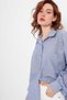 Blue - Balloon Sleeve Striped Shirt - 6