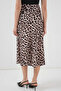 Women's Mink Leopard Patterned Satin Surface Midi Skirt with Elastic Waist Hzl23S-Bd1101471 - 3