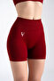 Dark Red Zenith Seamless Women's Sports Shorts Drawstring, Shaping / Sculpting and Sculpting Stretch Fabric - 2