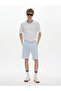 Basic Jacquard Knitted Blue Shorts