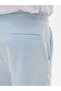 Basic Jacquard Knitted Blue Shorts - 5