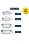 4 Pcs All in One Glass Container with Airtight Lids, Food Stoarge Containers, BPA Leak Free - 4