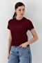 Pleated blouse bordo