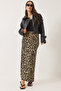 Women's Leopard Leopard Patterned Long Pencil Skirt with Elastic Waist 0258 60283170