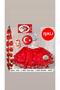 23 April Children's Red Tutu Skirt with Light 19 May Skirt Red Buckle 2 Pieces Hair Red Ballerina Set - 2