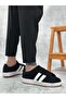 Ba0235 Two Striped Black Suede Men's Casual Shoes - 2