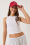 Women's White Ribbed Halter Neck Camisole Basic Crop Top Undershirt 60602045 - 2
