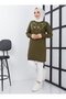 Daisy Embroidered Pearled Knitwear Tunic - Khaki- Sahra Boutique - 7