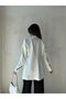 Women's White Atlas Single Button Blazer Jacket - Stylish and Comfortable - 2