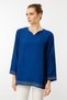 Women's Sleeve and Skirt Slit Skirt Embroidered Blouse Indigo - 5