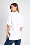 Cotton V-Neck Formal Women's Casual T-Shirt with Sleeves and Slits - 3