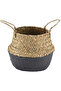 Foldable Wicker Basket Flower Pot Natural-Anthracite - 3