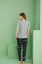 Gray Melange Patterned Crew Neck Knitted Cotton Pajama Set 25113201 - 3