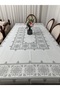 Luxury Stain-Resistant Linen Printed Tablecloth 160X220 Antique Gray - 3
