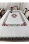 Luxury Carefree Stain Resistant Linen Printed Table Cloth 160X220 Red Flower - 3