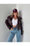Brand Model Plum Lined Leather Jacket - 2