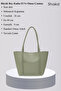 Mint Green Shk80 Faux Leather Large Size Arm and Shoulder Bag with Front Pocket and Snap Fastener Makeup Bag U:26 E:40 - 3