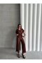 Women's Brown Button Detailed Belted Jumpsuit - 4