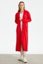 Basic Rayon Cardigan with Sausage Pocket Red - 2