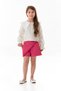 100% Cotton Elastic Waist Zippered Girl's Shorts Skirt - 5