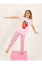 Girls' Short Sleeve 100% Cotton Pajama Set Cute Love - 7