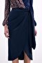Double-Breasted Skirt with Tie Detail - Navy Blue - 7