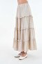 Women's Stone 100% Cotton Self Patterned Long Skirt 29091 - 7