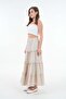 Women's Stone 100% Cotton Self Patterned Long Skirt 29091 - 6