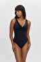 M12019 Toparlayici V-Collar Satin Detailled Swimsuit