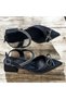 Stone Detailed Pointed Toe Short Heel Daily Evening Dress Shoes - 3