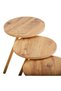 3 Pieces Coffee Table Wooden Legs Round - Atlantic Pine Pattern - 4