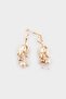 Women's Flower Motif Pearl Gold Earrings E8034Axns - 2