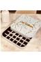 White marble square baking and serving tray, 31 x 31 cm, non-stick, with plastic dividers for basbousa, sweets, and cakes - 3