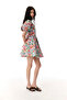 Women's Red Floral Printed Double Breasted Tie-Up Mini Dress - 4