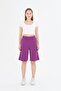 Purple Cotton Capri Women 7003-m - 2