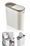 Kups Cream 10 L Click Trash Can, Kitchen, Bathroom, Toilet Trash Bin with Toilet Paper Compartment - 2