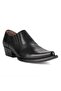 Men's Black Leather Laceless Cowboy Shoes - 3