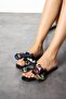 Sakkara Black Leather Women's Slippers with Bow Detail - 7