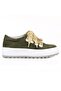 Lace-Up Khaki Suede High Sole Women's Sneaker
