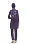 Women's Purple White Patterned Long Sleeve Full Covered Hijab Swimsuit Hzl25S-Ar259/23 - 2