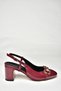 U 820295108   Burgundy Patent Leather Thick Heeled Women's Shoes - 5